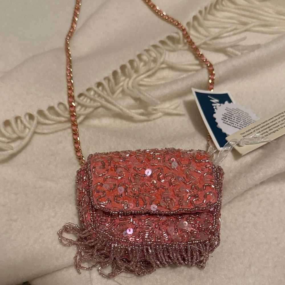 Viral Elegant Pink mini Beaded Women's Bag